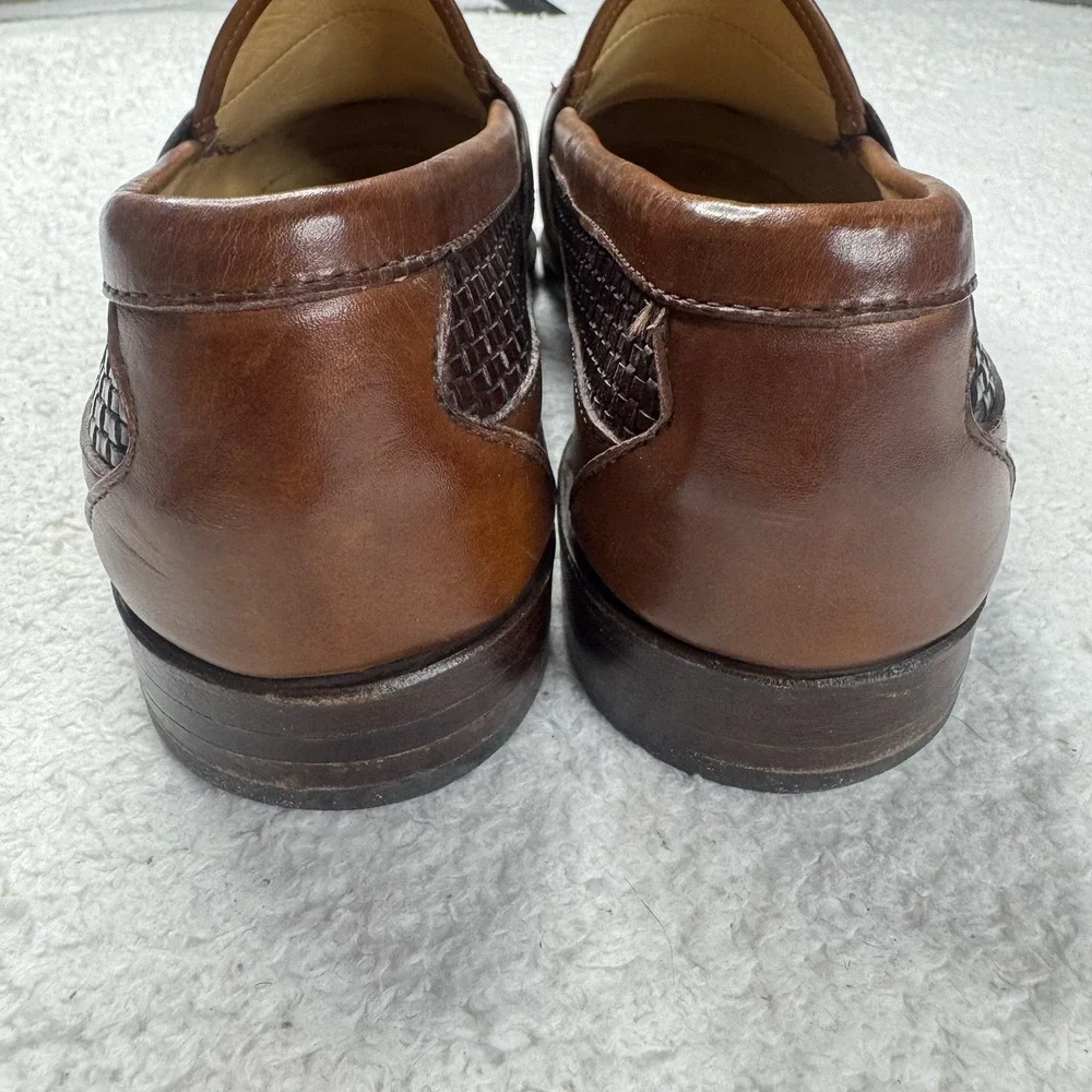 Allen Edmonds Bennington‎ Mens Size 9 EEE Brown Tassel Woven Leather Loafers